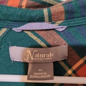 Natural Reflections Flannel - Green and Orange Flannel Perfect For Fall